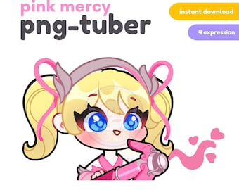 Pink Mercy Overwatch 2 Pngtuber / Twitch Streamer /Discord Reactive Images / Youtube / Obs / Cute Premade PNG-tuber / Healer