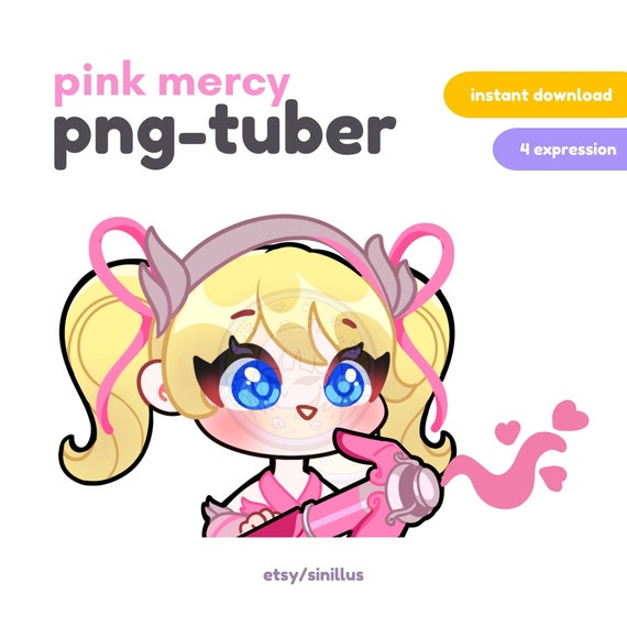 Pink Mercy Overwatch 2 Pngtuber / Twitch Streamer /Discord Reactive Images / Youtube / Obs / Cute Premade PNG-tuber / Healer