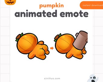 Animated Pumpkin Mochi Emote : Spooky Chibi Gif Twitch Discord Youtube (Digital Download)