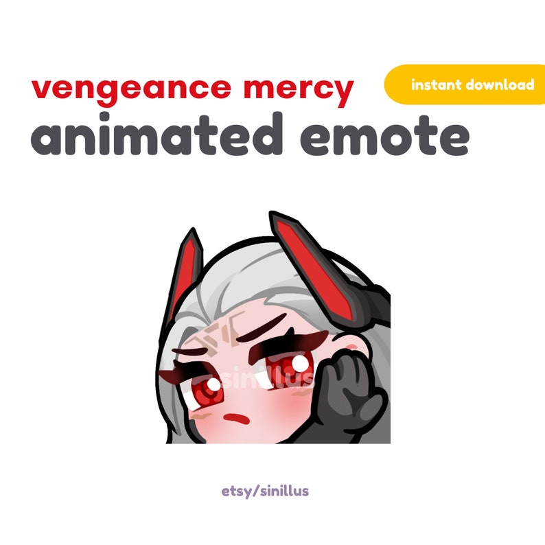 ANIMATED Vengeance Mercy Emote / Twitch emotes pack / Emoji /Discord / Youtube / Emote / Cute chibi emotes/ Overwatch Emotes zdjęcie 1