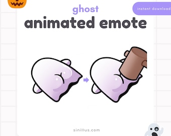 Animated Ghost Mochi Emote : Spooky Chibi Gif Twitch Discord Youtube (Digital Download)