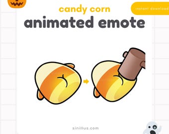 Animated Candy Corn Mochi Emote : Spooky Chibi Gif Twitch Discord Youtube (Digital Download)