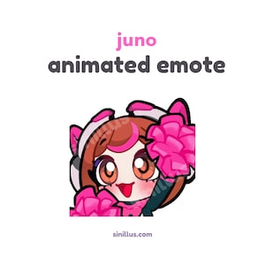 Animated Juno Chibi Emotes: Twitch, Discord, YouTube (GIF Files)