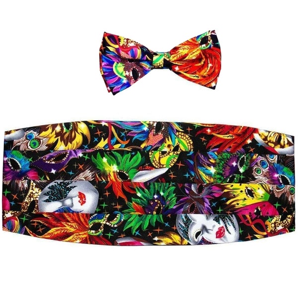 Vittorio Farina Mardi Gras Cummerbund and Bow Tie Set