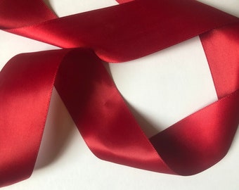 satin ribbon, red satin ribbon, red ribbon by the yard, satin lacing, wholesale ribbon, dressmaking ribbon, double faced satin ribbon