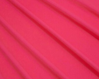 Neon Pink Spandex Knit Fabric, 4-Way Stretch Polyester Lycra