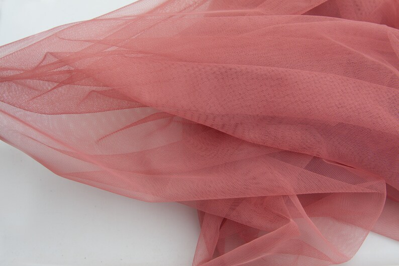 Rose Pink Stretch Tulle Fabric, Soft Mesh, Tutu Dress Fabric image 8