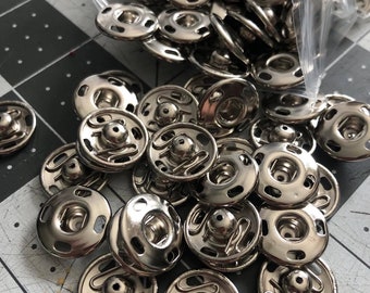 5/8" Silber Druckknöpfe zum annähen, strapazierfähig (4 Teile)