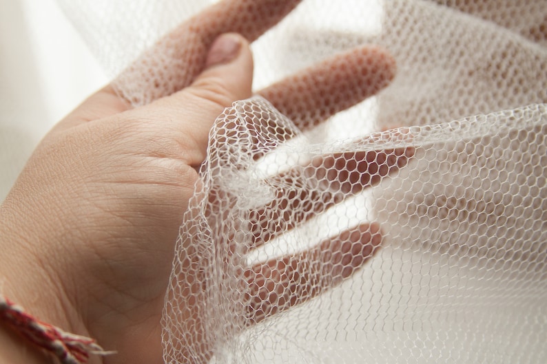 White Bobbinet Netting Crinoline Fabric Underskirt Fabrics - Etsy