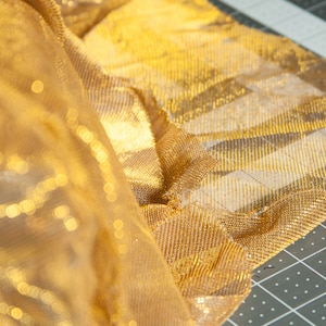 gold & yellow fabric, yellow knit fabric, double face yellow knit bright shiny yellow fabric, gold stretch knits, stretchy dress knit fabric