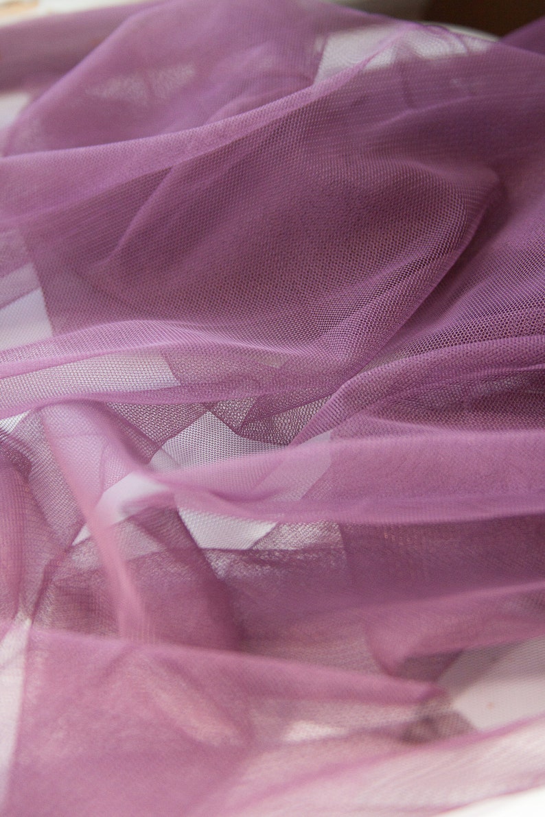 Plum Tulle Dusty Purple Eggplant Fabric, Plum Color Tulle Fabric