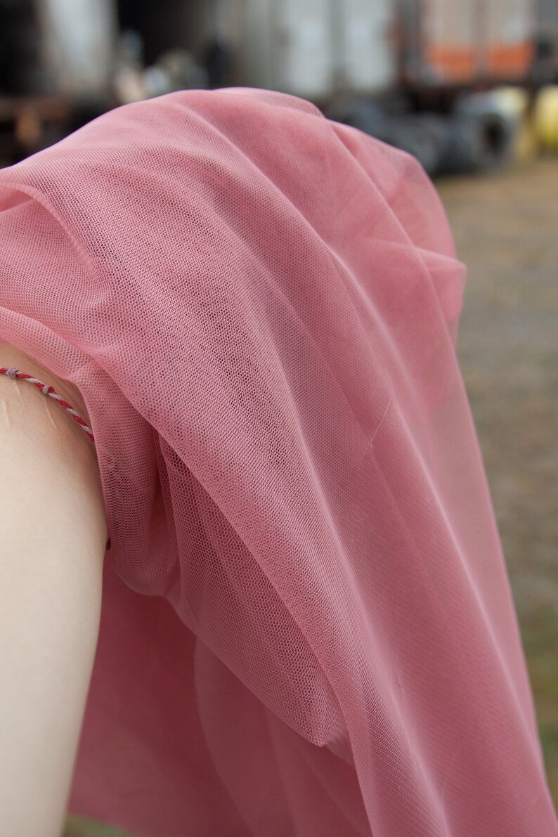 Rose Pink Stretch Tulle Fabric, Soft Mesh, Tutu Dress Fabric image 6