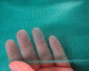 Tejido de bobina rígido color verde azulado, malla de nailon de 70/72" de ancho.
