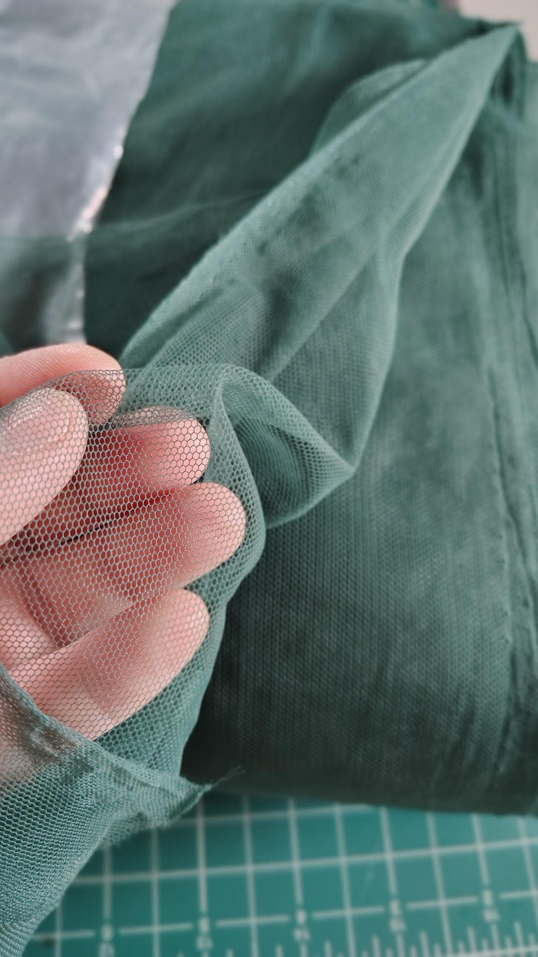 Dark Green Lightweight Soft Forest Green French Tulle Polyester ...