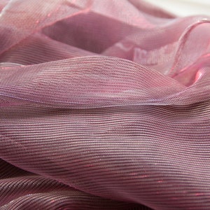 hot pink metallic knit fabric, pink silver two tone fabric, two tone metallic knit, stretchy pink knit fabric, sparkly pink fabric pink mesh