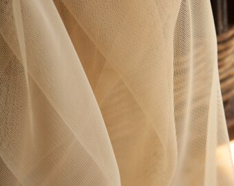 Beige Illusion Tulle Fabric, Sheer Polyester Mesh - Etsy