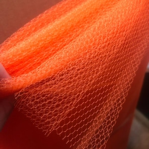 Pumpkin orange bobbinet netting stiff Halloween net shrimp orange crinoline fabric underskirt fabric, petticoat fabric net 70/72&quot; USA Fabric