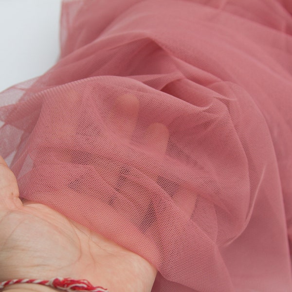 rose pink tulle dusty pink fabric, dusty pink tulle, sandy pink soft fabric, stretch mesh fabric, pink tutu tulle, stretch tulle, pink tulle