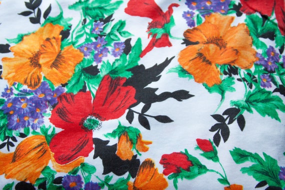 Floral knit fabric by hotsell the yard
