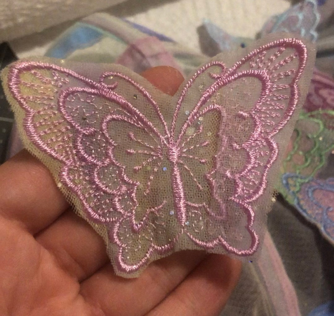 Butterfly Applique, Glitter Butterflies, Glitter Butterflies, Insect Applique, Sew on
