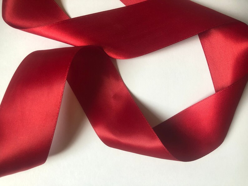 Satin Ribbon Red Satin Ribbon Red Ribbon by the Yard Satin Etsy