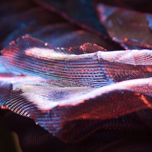blue & red metallic fabric, shiny red metallic fabric, blue metallic fabric, two tone blue fabric soft tulle mesh, stretchy knit mesh fabric