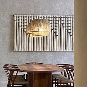 Brujas 壁掛け Tapiz Caralarga Inspirado - Algodón Natural con Hilos Mostaza、Decoración Boho Mexicana - Arte Textil Hecho a Mano