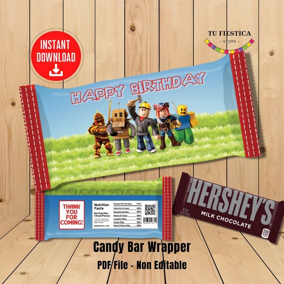 Roblox Candy Bar Wrapper Roblox Party Kids Roblox | Etsy Schweiz