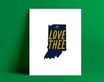 Notre Dame "Love Thee"  Printable Wall Art, Poster, Decor | Instant Download - Multiple Sizes