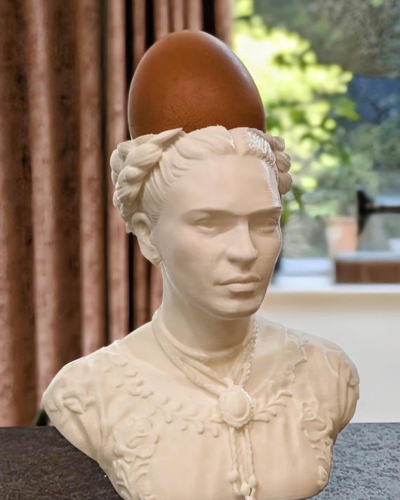 Frida Kahlo inspired egg cup holder artist
