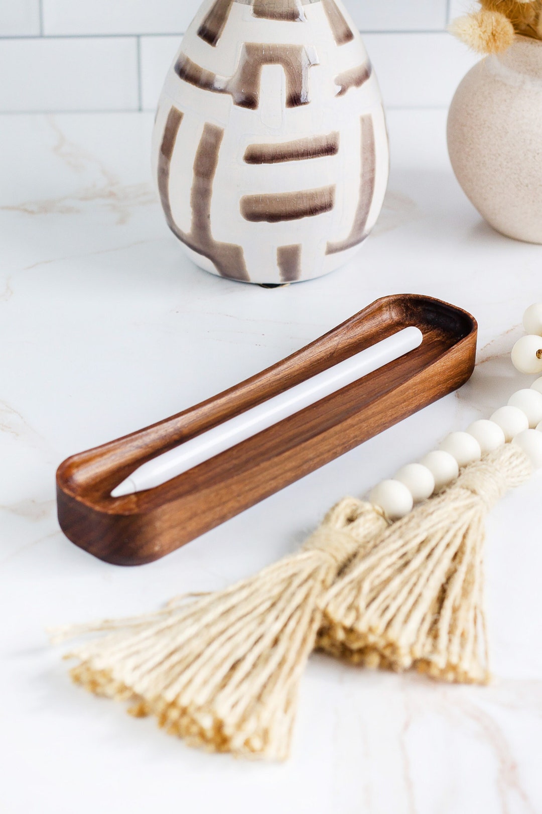 Modern Wooden Pen Tray, Wooden Desk Organizer, Wooden Desk Accessories