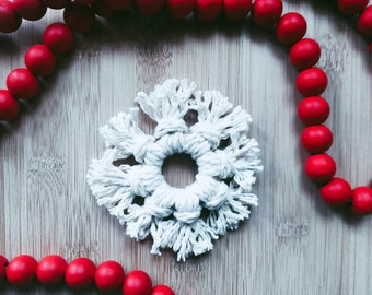 Ghirlanda di Natale, Perline di legno, Ghirlanda di legno, Decorazioni natalizie, Ornamenti natalizi