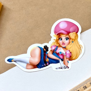 Plumber Peach: ¡no solo una princesa! -Pegatina de corte de vinilo