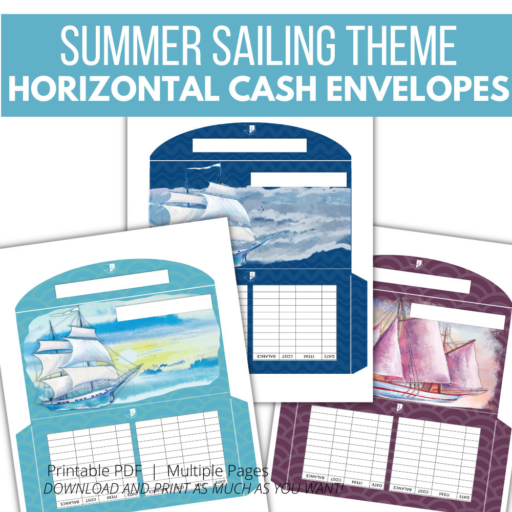 Summer Sailing Cash Envelopes Printable – 6 Designs