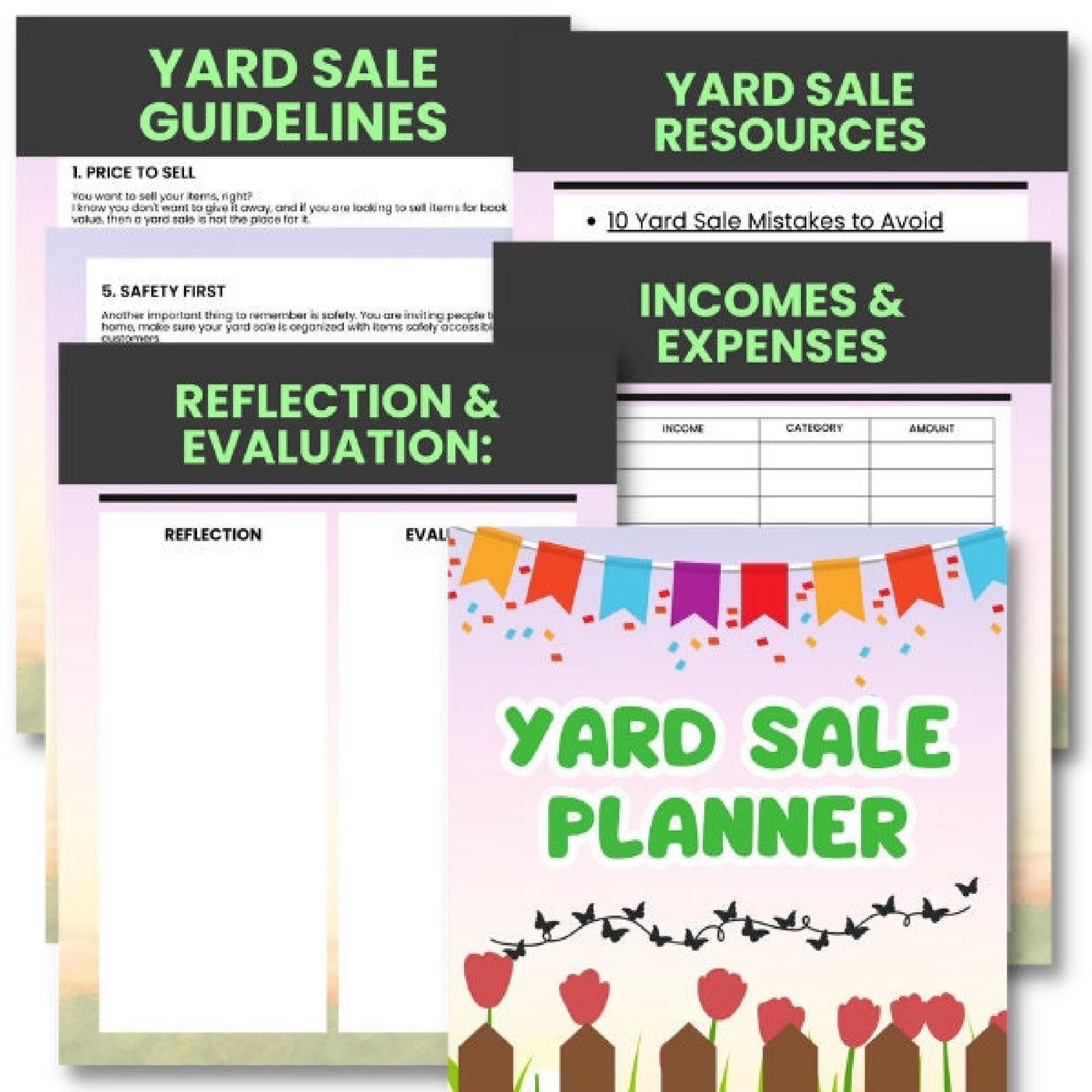 Yard Sale Planner PDF: Printable Digital Download, Simple Organizer
