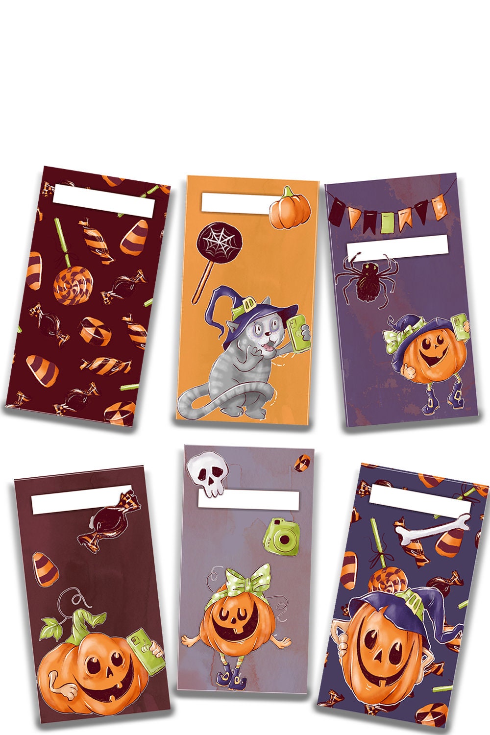 Halloween Vertical Cash Envelopes – 6 Printable Designs