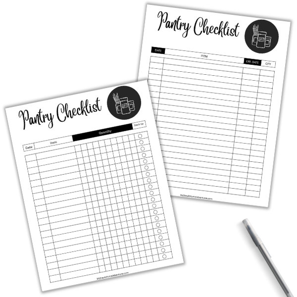 Blank Pantry Checklist Printables Instant Download Pantry Etsy