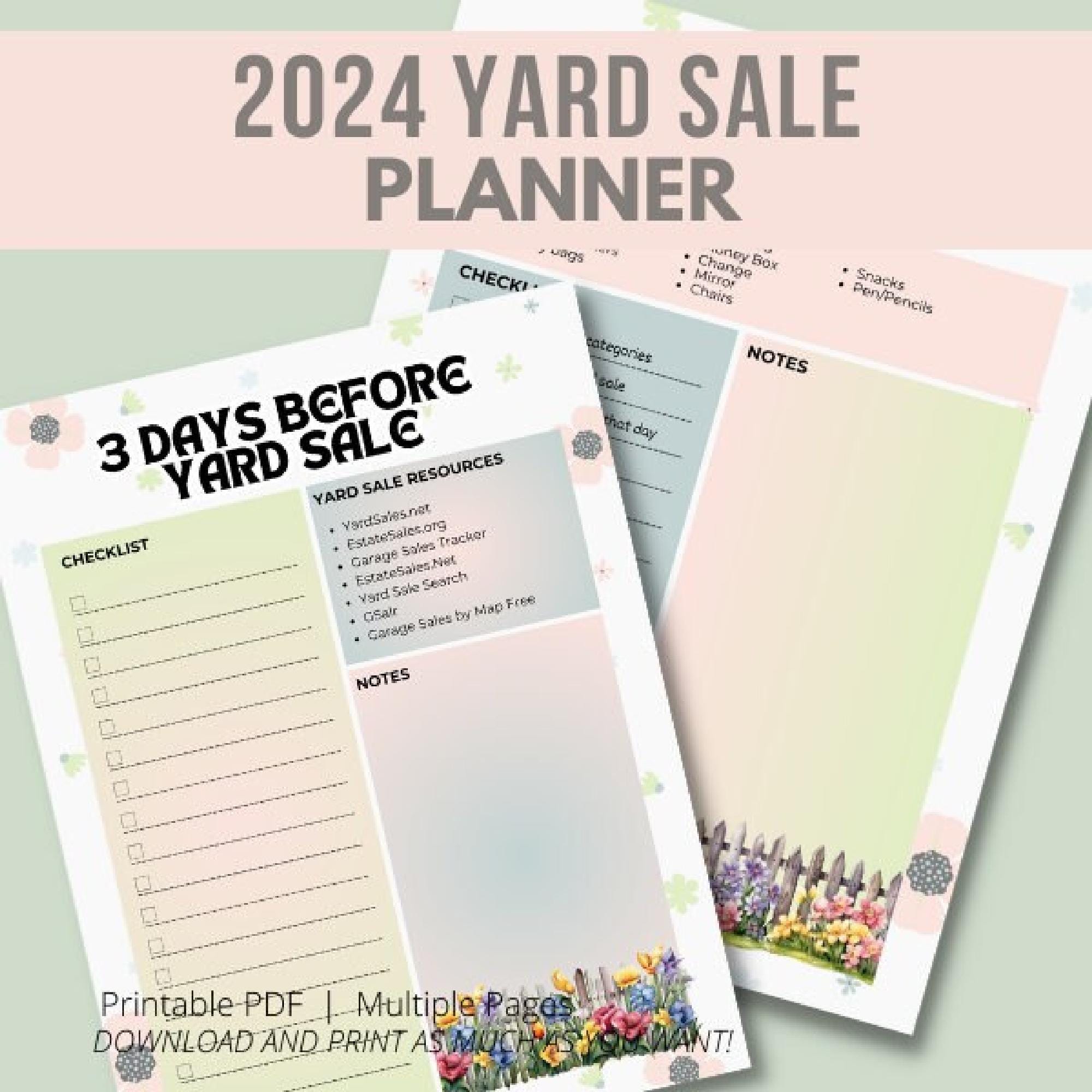 Yard Sale Planner Digital Download: Printable Organization PDF