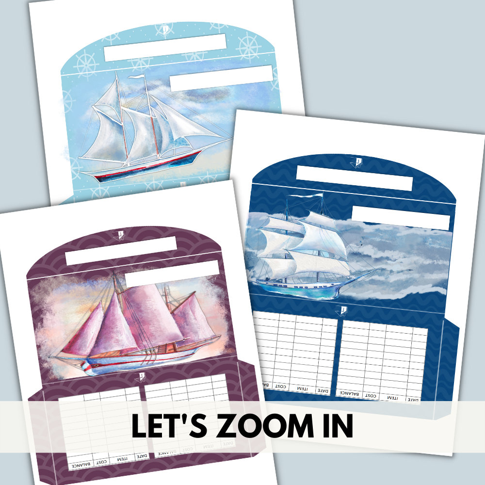 Summer Sailing Cash Envelopes Printable – 6 Designs