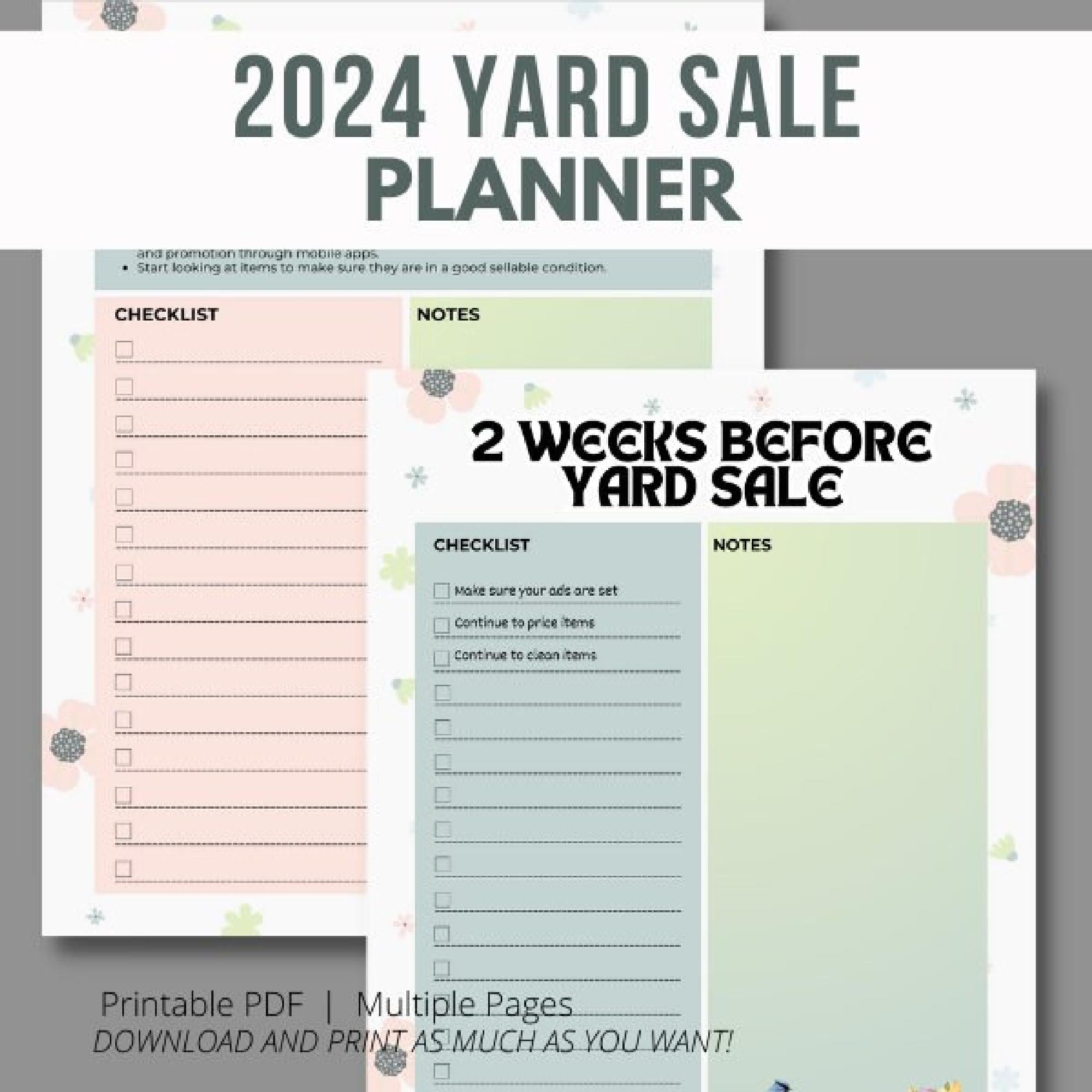 Yard Sale Planner Digital Download: Printable Organization PDF