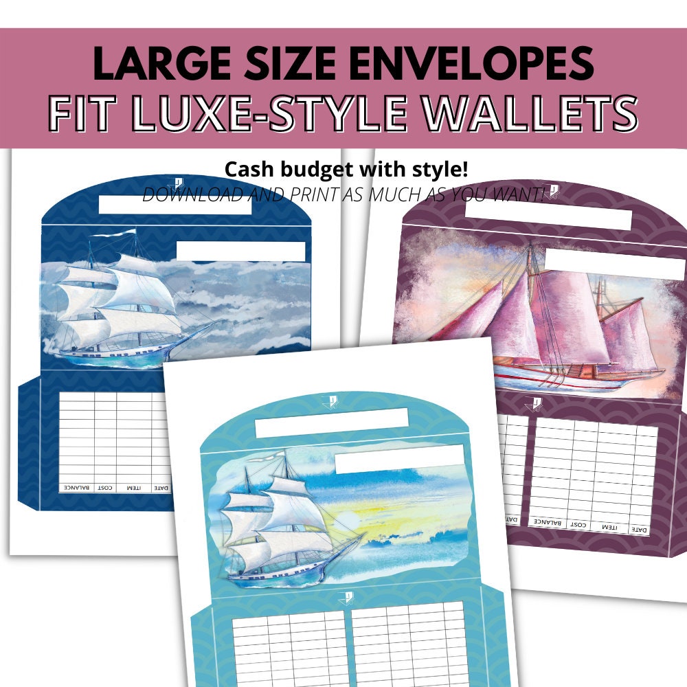 Summer Sailing Cash Envelopes Printable – 6 Designs