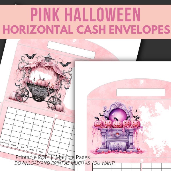 Pink Halloween Printable Cash Envelopes – 6 Designs