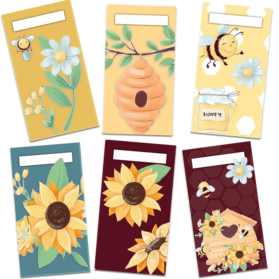 Honey Bees & Flowers Pattern Vertical Envelopes - Etsy