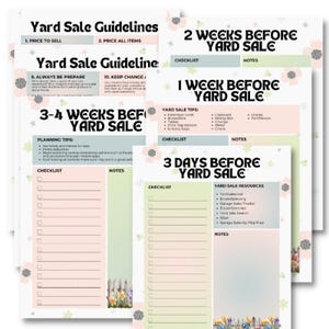 Yard Sale Planner Digital Download: Printable Organization PDF
