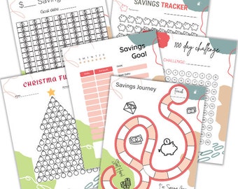 Money Savings Trackers | Printable Saving Trackers | Instant Download