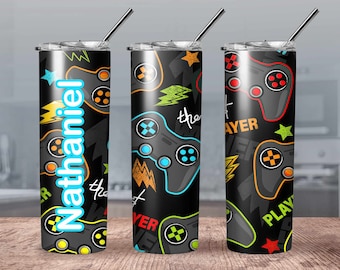 Personalized gaming tumbler//Tumbler for gamer's//Video game tumbler//Gaming coffee tumbler//Perfect gift for gaming fan//controller tumbler