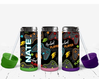 Personalized Kids Flip top Gaming Tumbler// Gaming Tumbler// Kids Tumbler// Tumbler for gaming kids// Gaming controller tumbler// Gaming Cup