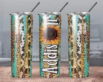 Personalized Sunflower Tumbler// Personalized Mothers day Tumbler// Sunflower name Tumbler// Personalized Sunflower Tumbler gift for Her