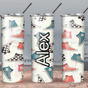 Personalized Teen Water bottle//Teen Tumbler wrap//High top Shoe tumbler wrap//Back to school water bottle//High top water bottle//Teen gift