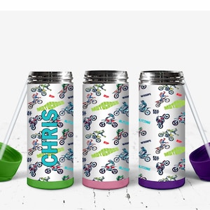 Kinder personalisierte Motocross Wasserflasche // Motocross Klappverschluss Kinder Wasserflasche // Personalisierte Name Motocross Wasserflasche // Kinder Wasserflasche
